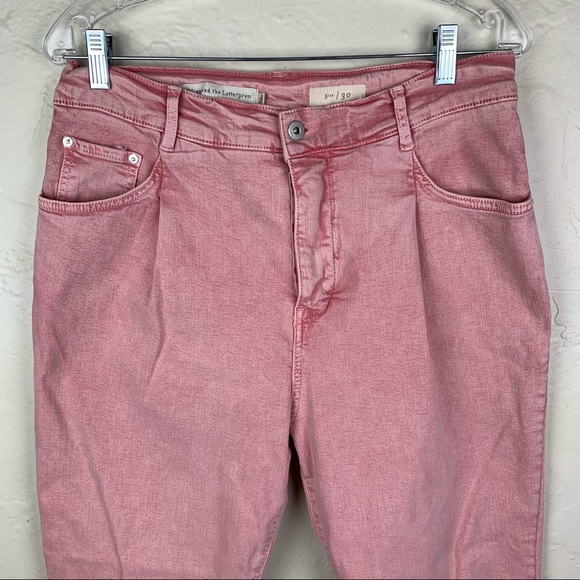 Pilcro Ultra High Rise Acid Wash Pink Jeans Anthropologie Size 30 Button Fly - Picture 4 of 10